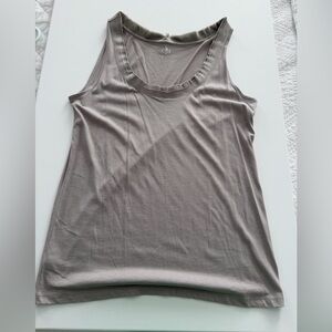 LOFT Gray Scoop Neck Tank